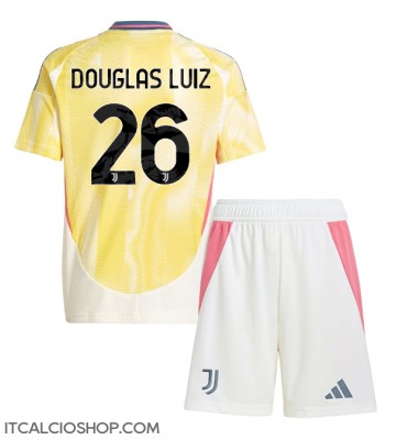 Juventus Douglas Luiz #26 Seconda Maglia Bambino 2024-25 Manica Corta (+ Pantaloni corti)
